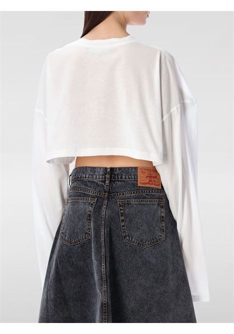 top crop scrunched donna bianco in cotone Y/PROJECT | 204TS013OPTIC WHITE
